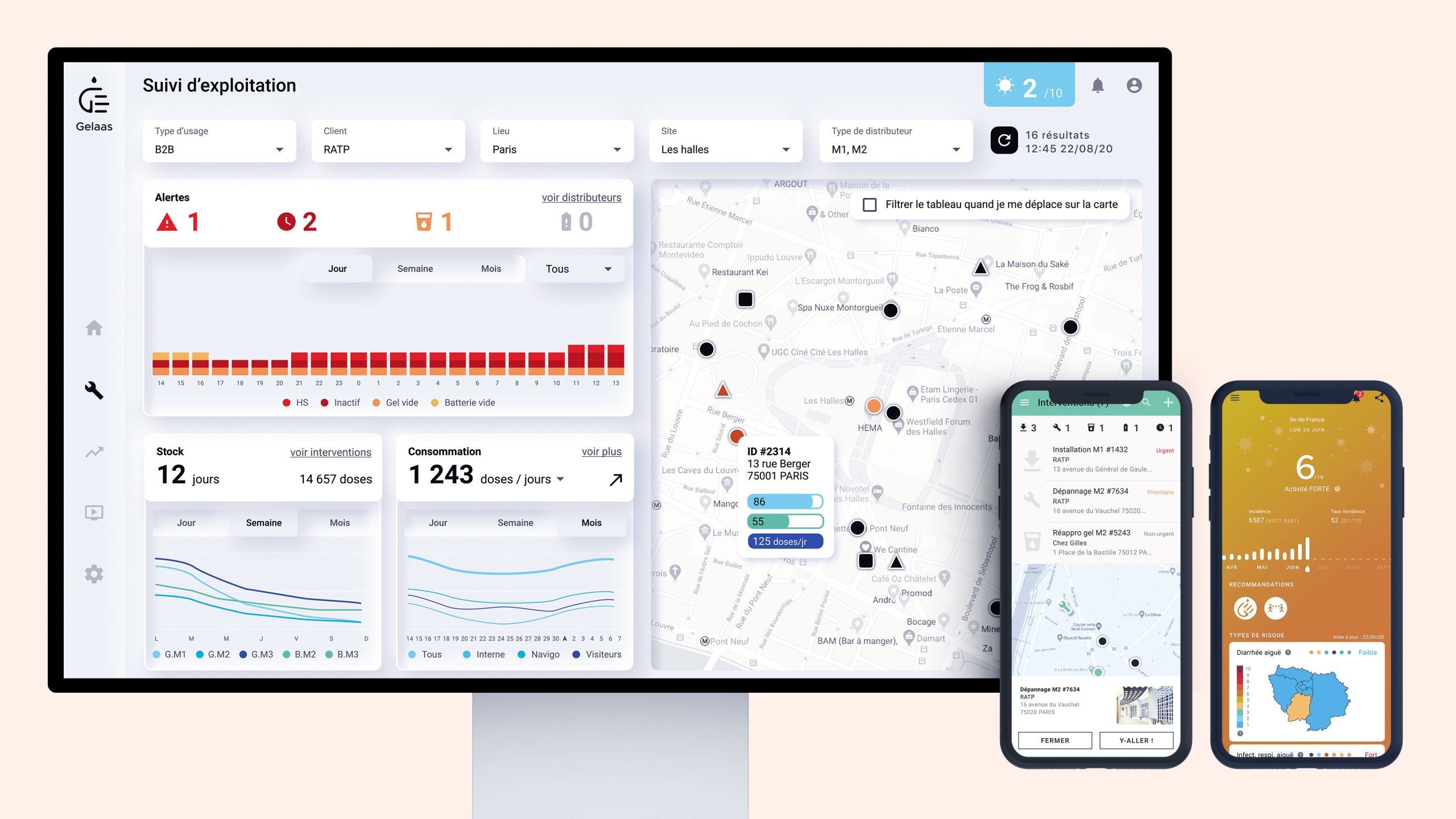 Ecosystème d&rsquo;applications d&rsquo;un service d&rsquo;hygiène sanitaire